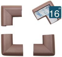 Roving Cove 16 Corner Guards | Baby Safety Table Corner Protectors | Corner Bumper | Baby Proof Table Furniture Corner Guard Edge Protector | Safe Corner Cushion | Pre-Taped | 16-pcs Coffee (Brown)