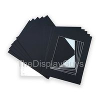 The Display Guys 8 x 10 Picture Framing Set for 4 x 6 Photo Black Bevel Pre-Cut Mat Board + Backing Board + Clear Plastic Bag, Value Pack of 10