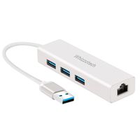 Whizzotech 3-Port USB 3.0 HUB with1000Mbps Gigabit Ethernet Converter LAN Network Adapter for Windows XP Vista, Win 7, Win 8, Mac OS X, (USB 3.0 Port to A RJ45 Gigabit Ethernet Port)