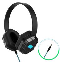 Gumdrop DropTech B1 Over-Ear Headphone with Chew-Proof Cord, Boom Mic, 3.5 mm Audio Jack for Classroom, K-12 Students, Teachers, Kids - Black, Rugged, Shock Absorbing, Noise Cancelling, Plug and Play