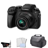 Panasonic Lumix DMC-G7 Mirrorless Micro Four Thirds Digital Camera with 14-42mm Lens (Black) - Bundle with Carrying Case+ LCD Screen Protectors + More