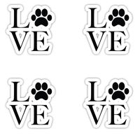 I Love Dogs Sticker - Vinyl Decal - Laptop, Decor, Window Vinyl Decal Sticker - (4 Stickers Each 2" Vinyl Decal)