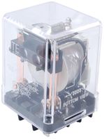 NTE Electronics R10-11A10-24F Series R10 General Purpose AC Relay, DPDT-NO Contact Arrangement, 10 Amp, 24 VAC, Flange Mount