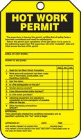 Accuform TCS372CTP PF-Cardstock Confined Space Tag, Legend"Hot Work Permit", 5.75" Length x 3.25" Width x 0.010" Thickness, Black on Yellow (Pack of 25)