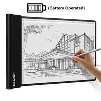 A4 Light Box Wireless Artcraft Tracing Pad Battery Operated Ultra-Thin Light Pad Physical Button Control Brightness Dimmable with Memory Function for Tatoo Drawing Sketching Designing Painting