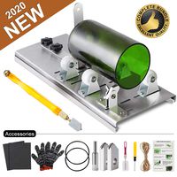 Glass Bottle Cutter Kit, Bottle Cutter DIY Machine for Cutting Round, Square, Oval Bottles and Mason Jars, Accessories Tool Kit Gloves Fixing Rubber Ring Hemp Rope Sanding Paper for DIY (Set 1)