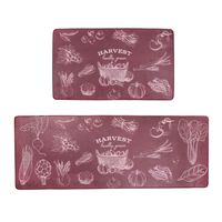 Pauwer Anti Fatigue Kitchen Rug Sets 2 Piece Non Slip Kitchen Floor Mats Cushioned Comfort Standing Mat Waterproof Stain Resistant (17"x47"+17"x28", Harvest)