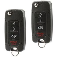 Flip Key Fob Keyless Entry Remote fits Chrysler 200 300 300c PT Cruiser Sebring / Dodge Avenger Charger / Jeep Commander Grand Cherokee Liberty (OHT692427AA), Set of 2