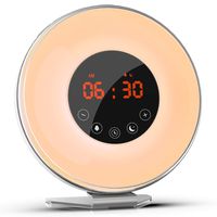 BALALAHTEK Wake up Light, Alarm Clock with Sunrise Simulation, Digital Alarm Clock with FM Radio 7 Colors Sleep and 6 Nature Sounds,Trouch Control and Snooze Function for Kids and Adults Bedrooms