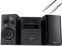 Kubicle Sharp 5 Disc Bluetooth Hi-Fi Home Audio Stereo Sound System Cd Player Plus 6ft Aux Cable Bundle