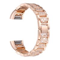 bayite Bling Bands Compatible Fitbit Charge 2, Replacement Metal Bands with Rhinestone Bracelet, Rose Gold