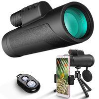 ASENKU 12X50 Monocular Telescope, High Powered Prism Monocular, Waterproof Zoom HD Low Night Vision Focus Cell Phone Scope with Phone Clip, Tripod & Phone Bluetooth Shutter Remote