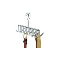 iDesign Classico Metal Tie and Belt Hanger, Hanging Closet Organization Storage Holder for Belts, Men's Ties, Women's Shawls, Pashminas, Scarves, Clothing, Accessories, 10.25" x 3.75" x 6.75", Chrome