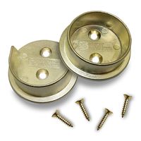 Nuk3y Heavy Duty Metal Steel Closet Pole Socket Set 1-1/2" (Polished Brass)