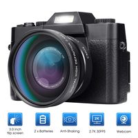 Digital Camera Vlogging Camera for YouTube 30MP Video Recorder Camcorder 180 Degree Rotation 3.0Inch LCD Screen 16X Digital Zoom KOMERY Interchangeable-Lens Digital Cameras, 2 Batteries