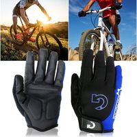 GEARONIC Cycling Shockproof Foam Padded Sports Full Finger Short Gloves(Blue XXL 9"-9.5")