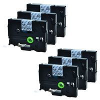 GREENCYCLE 6 Pack Compatible for Brother TZ121 TZE121 0.35 Inch Black on Clear Label Tape for P-Touch PT-P700 PT-H300 PT-D210 P-Touch Label Maker