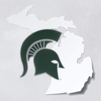 Nudge Printing Michigan State University MSU Spartan Helmet on State of Michigan Car Window Decal Bumper Sticker Laptop Sticker