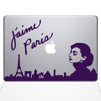 The Decal Guru 0042-MAC-11A-LAV Audrey Hepburn MacBook Decal Vinyl Sticker (Lavender, 11" MacBook Air)