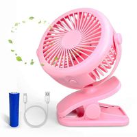 Clip Fan and Desk Fan 2 in 1, 6-inch Mini Portable Rechargeable USB Fan with 2000 mAh Battery and Micro USB Cable, 360 Degree Rotation for Baby Stroller, Car, Gym, Office, Outdoor, Traveling, Camping