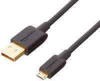 AmazonBasics USB 2.0 A-Male to Micro B Charging Cable - 10 Feet, Black, 5-Pack (Renewed)
