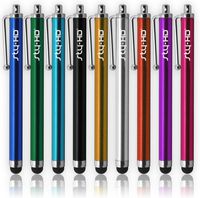 Sty-HD 9 pcs Rainbow of Colors Capacitive Stylus/Styli Touch Screen Cellphone Tablet Pen for iPhone 4 4s 3 3Gs iPod Touch iPad 2 Motorola Xoom, Samsung Galaxy, BlackBerry Playbook AMM0101US, Barnes and Noble Nook Color, Droid Bionic