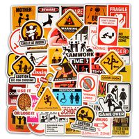 Honch Vinyl Funny Warning Traffic Sign Stickers 50 Pcs Bumper Stickers Pack Decals for Laptop Ipad Car Luggage Water Bottle â€¦