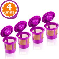 GoodCups 4 Reusable K Cups for Keurig K-Duo, K-Classic, K-Elite, K-Select, K-Cafe, K-Compact, K200, K300, K400, K500, Refillable Kcups Coffee Filters for 2.0 and 1.0 Brewers