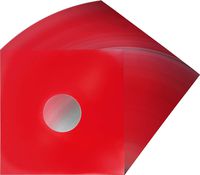 (50) 12" Colored Vinyl Record Jackets with Center Hole - Glossy Red - #12JWREHH