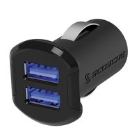 SCOSCHE USBC242M Revolt Universal Multi Device Compact Dual Port USB Car Charger, Black
