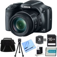 Canon PowerShot SX530 HS 16MP 50x Opt Zoom Full HD Digital Camera Black Bundle Incl. 16GB SD Card, 1150mah Battery, Gadget Bag, Hispeed SD USB Card Reader, 3pc. Lens Cleaning Kit & Microfiber Cloth