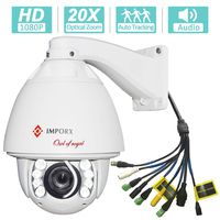 IMPORX CCTV Auto Tracking PTZ IP Camera - 1080P Full HD 20X Optical Zoom Camera - ONVIF High Speed Waterproof Camera, 500ft IR Distance (Audio & Alarm Ver.)