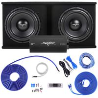 Skar Audio Dual 15" Complete 2,400 Watt SDR Series Subwoofer Bass Package - Includes Loaded Enclosure with Amplifier
