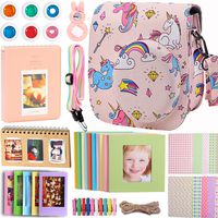 Case & Accessories Compatible with Fujifilm Instax Mini 9 8 8+ Instant Polaroid Film Camera, Bundle Pack Include Albums, Filters, Strap&Other Accessories [Rainbow & Unicorn,9 Items Kit] by SAIKA