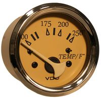 VDO Allentare Teak 250F Water Temperature Gauge - Use w/Marine 450-29 Ohm Sender - 12V
