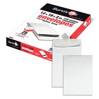 Survivor 12 x 16 x 2 Tyvek Expansion Catalog Mailers with Self Seal Closure, 14 lb, Puncture, Tear and Moisture Resistant Dupont Tyvek Envelopes, 25 per Box (R4292)