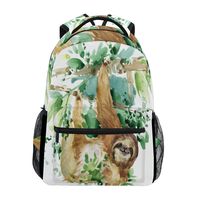 WXLIFE Tropical Animal Sloth Watercolor Backpack Travel School Shoulder Bag for Kids Boys Girls Women Men
