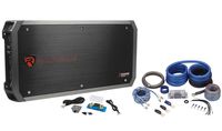 Rockville RXD-M4 6000 Watt/3000W RMS Mono Car Amplifier+100% Copper Amp Wire Kit