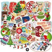 136 Pcs Christmas Stickers Merry Christmas Santa Reindeer Gift Graffiti Decals Merry Christmas Decorations Stickers for Gifts Tags Water Bottles Laptops