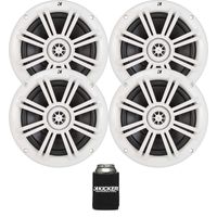 KICKER 6.5" White Marine Speakers (Qty 4) 2 Pairs of OEM Replacement Speakers