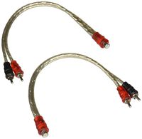 uxcell 2Pcs 11.5 Inch Long Female to 2 Male RCA Splitter Adapter Car Audio Y Cable Wire