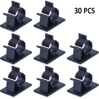 Cable Clips Self-Adhesive Wire Holder Cord Organizer Case Desk Wall Cables Line Management Clamps with Adjustable Pack (30)