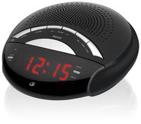 GPX C222B AM/FM Clock Radio with Dual Alarms (Black)