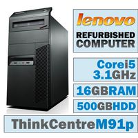 Lenovo ThinkCentre M91p MT/Core i5-2400 Quad @ 3.1 GHz/16GB DDR3/500GB HDD/DVD-RW/No OS