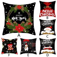 Indexshop Christmas Throw Pillow Cover Santa Snowman Christmas Pillow Covers 18 x 18 Inches Christmas Series Cushion Cover Case Pillow Custom Zippered Square Pillowcase (6PC)