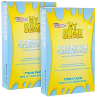 My Slime White Soft Clay for Stretchy Slime Making - 120 Gram Large 4 Ounce Bag (Pack of 2 Boxes) Total of 8 Ounces of Clay