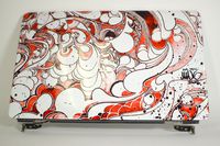 Dell New Genuine OEM Inspiron 1545 1546 Laptop LCD Display Back Cover Top Rear Lid Case Housing Screen Monitor Panel Design J331R Red Swirl J454M J455M Mike Ming
