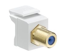 Leviton 40831-BW QuickPort F-Type Adapter, Gold-Plated, White