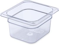 Carlisle 3068407 StorPlus Sixth Size Food Pan, Polycarbonate, 4" Deep, Clear