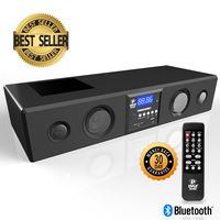 Pyle 3D Surround Bluetooth Soundbar - Sound System Bass Speakers Compatible to TV, USB, SD, FM Radio with 3.5mm AUX Input , Remote Control, For Home Theater, TV, - PSBV200BT